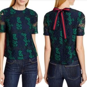 TED BAKER LONDON Thallia Bow Back Lace Top